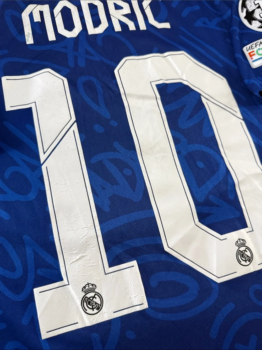 RARE Real Madrid #10 Luka Modric 2021-22 Adidas Away UEFA CL Jersey